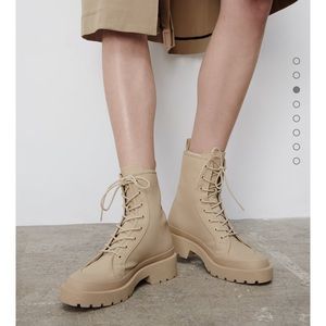 Zara faux shearling lined ankle boots